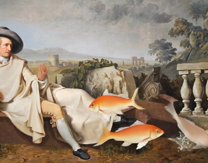 Goethe spricht mit Fischen